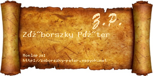 Záborszky Péter névjegykártya