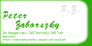 peter zaborszky business card